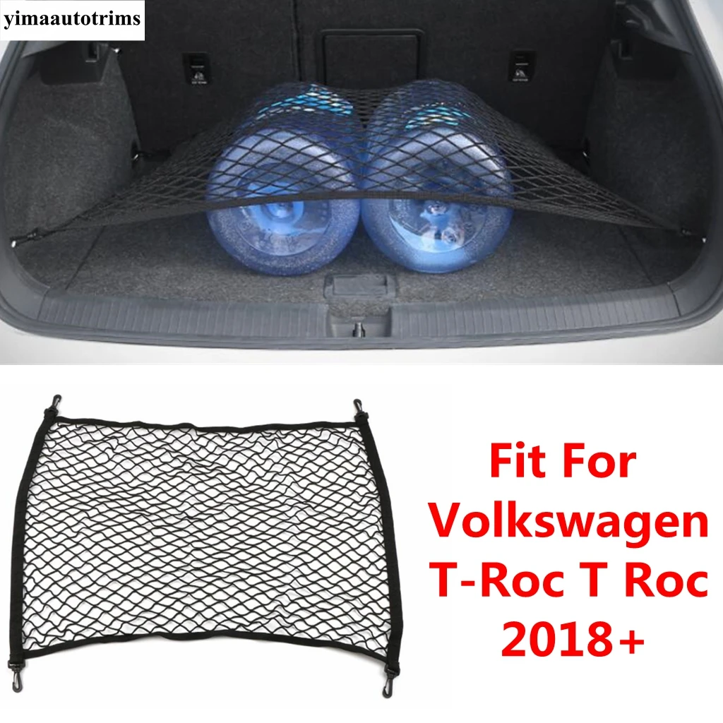 Rear Trunk Storage Net Mesh Bag Cargo Luggage Elastic Holder Kit Trim Accessories Interior For Volkswagen T-Roc T Roc 2018 -2021