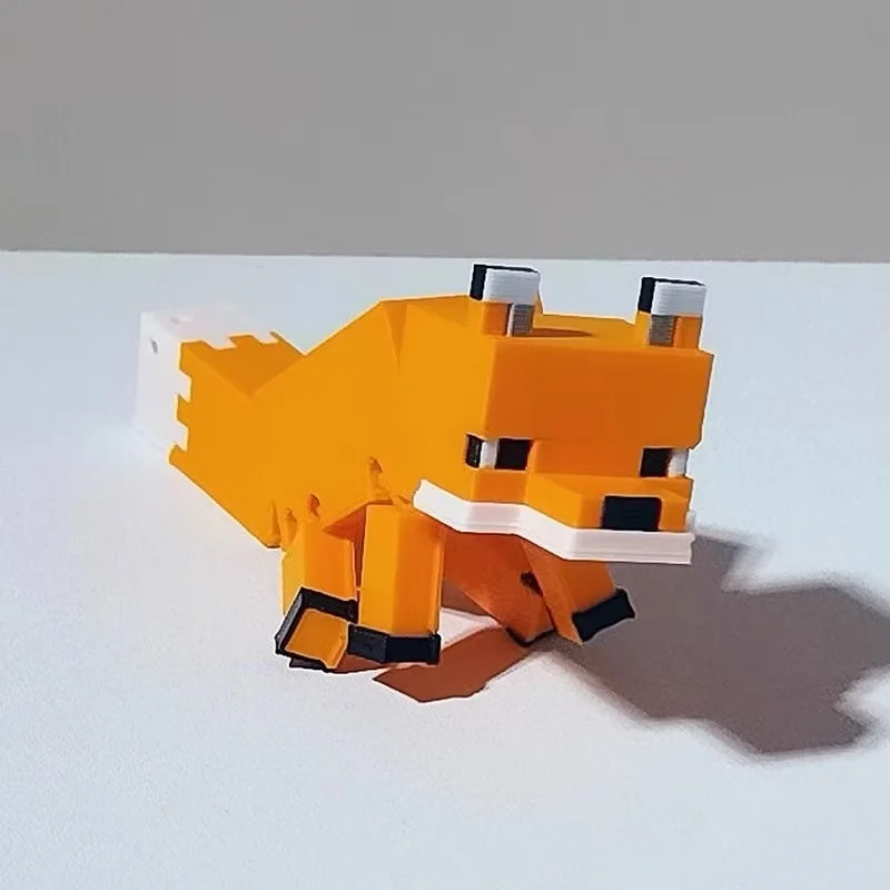 Mineworld Fox عمل نموذج ثلاثية الأبعاد مطبوعة أجنحة متحركة سطح المكتب الديكور MC ألعاب محيط كتلة نمط لغز لعبة نموذج الهدايا