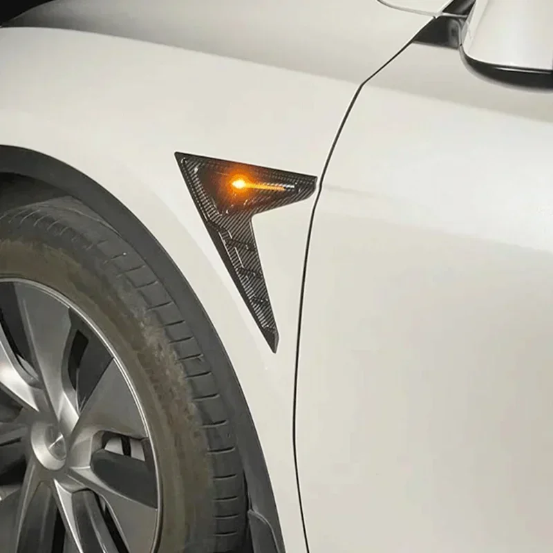 For Tesla Model 3 Y Thunder Fender Flanks Wing Blade Panel Spoiler Cover Car Fender Camera Cover Protective Shell Car Accessory