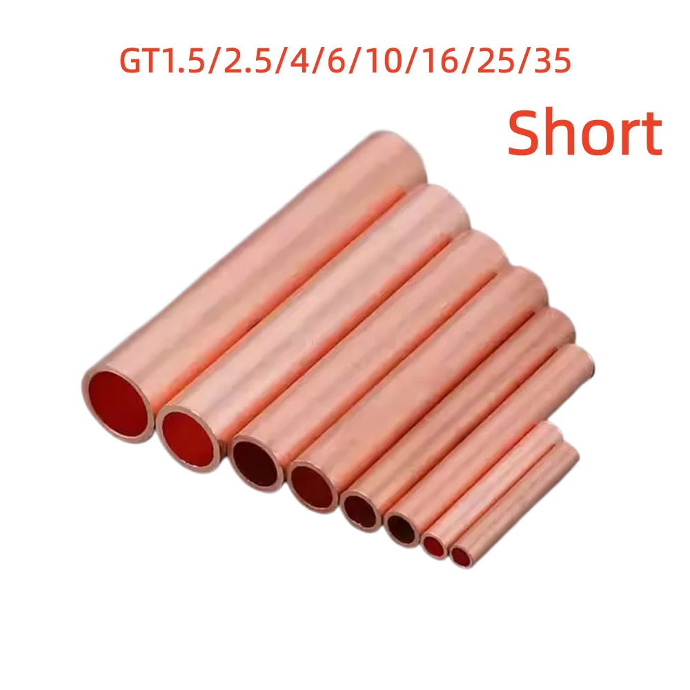 GT – Copper tubing connector, cable connector, small copper tubing, center joint, quick-crimp terminal φ1.5/2.5/3/4 100PCS