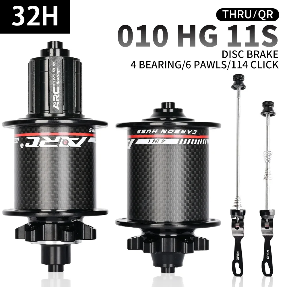 

ARC MTB Hub 32H Bicycle Hub Carbon Fiber Mountain Bike Hubs 4 Sealed Bearing 6 Pawls 114 Click for HG 8-11 Sram XD MS 12 Speed