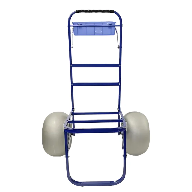Immagine 4: Carrello Pieghevole Portatile in Alluminio con Piattaforma in Acciaio a Due Ruote per Surf, Pesca e Spiaggia