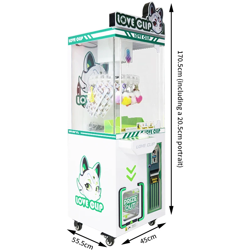 Coin-Operated Metal Clip Machine with English Interface-Probability-Controlled Prize & Snack Vending for Entertainment Venues