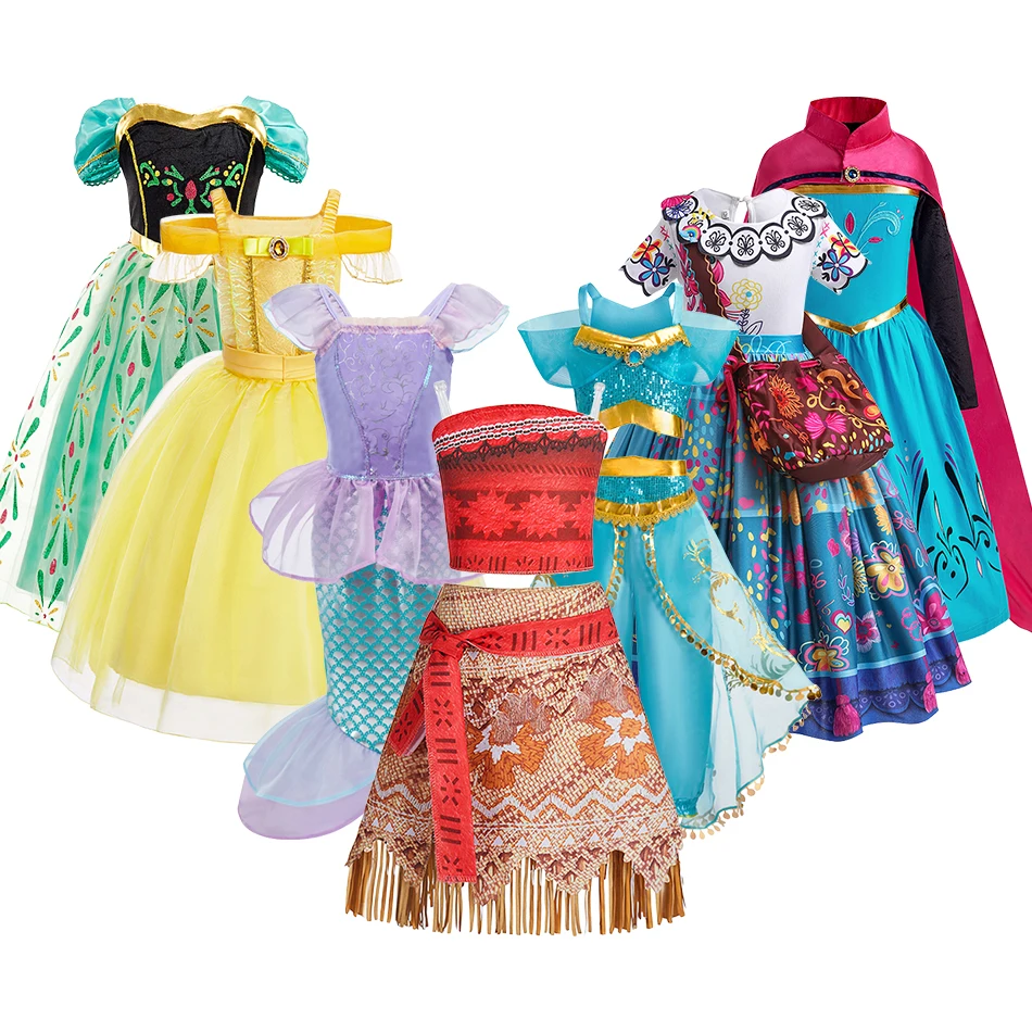 Girls Multiple Styles Cosplay Dress Sequin Decoration Stylish Princess Dress Suitable Kids Halloween Celebration and Daily Wear