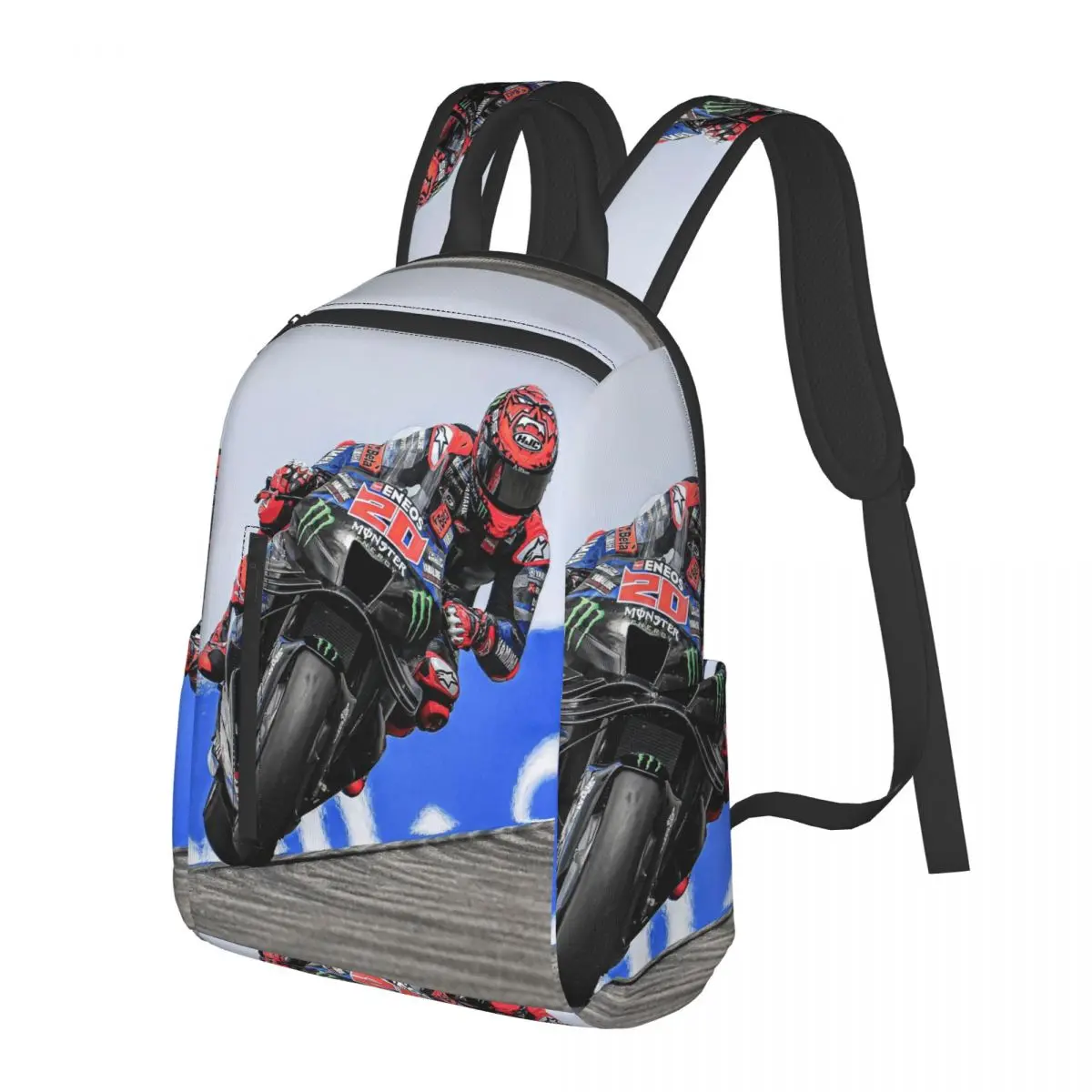 Fabio Quartararo French Motorcycle Racer Student Backpack School Bag Hiking Travel Daypack for Boys Girls Bookbag Shoulder Bags