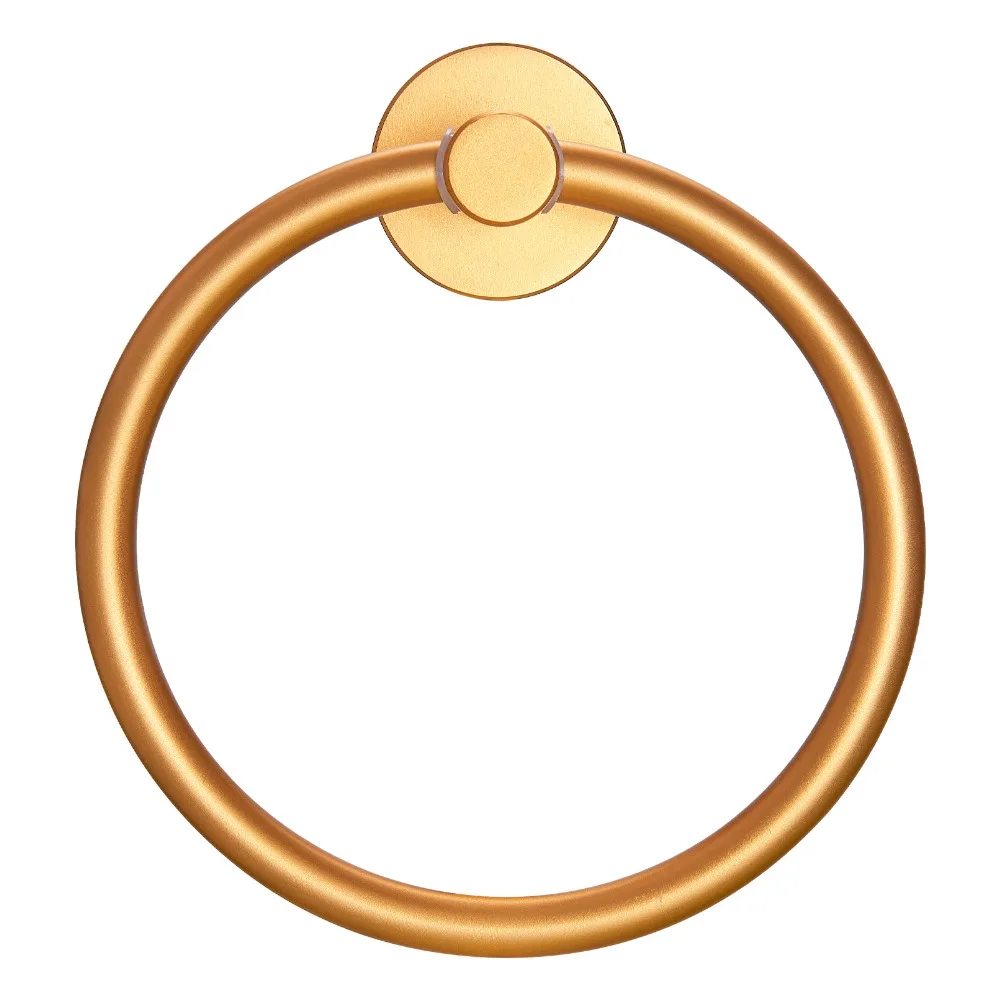 

Towel Ring Brushed Gold, Bath Hand Towel Ring Thicken Space Aluminum Round Towel Holder for Bathroom
