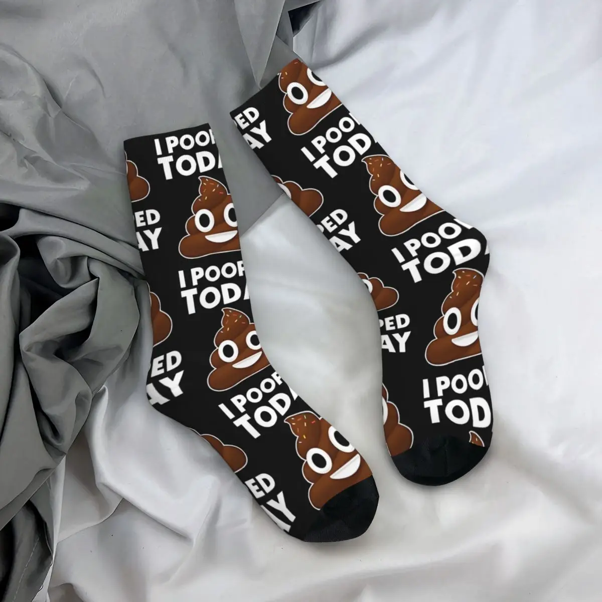 I Pooped Today Socks Men's Socks Vintage Harajuku Street Style Novelty Seamless Crew Sock Z3