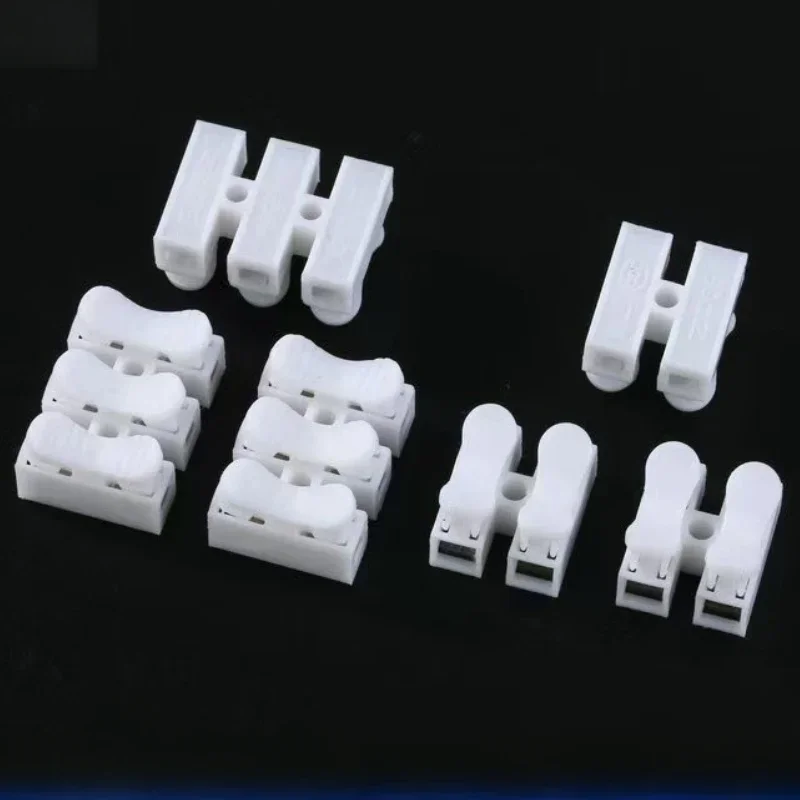 10PCS CH-2 CH-3 Spring Wire Quick Connector 2P 3P Electrical Crimp Terminals Block Splice Cable Clamp Easy Fit Led Strip