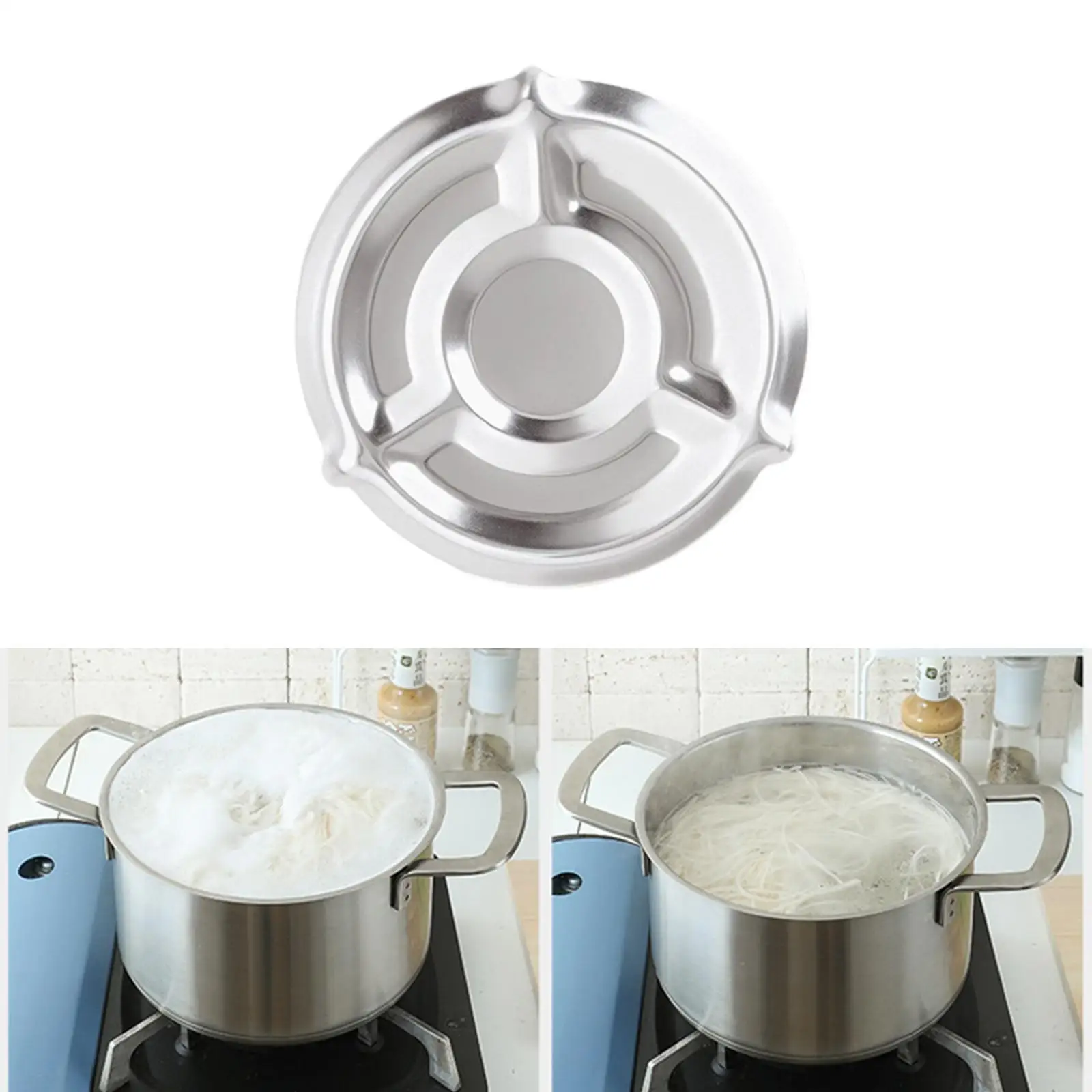 Stainless Steel Pot Watcher Disc, Prevent Pasta, Soups, Milk Boil over Pot