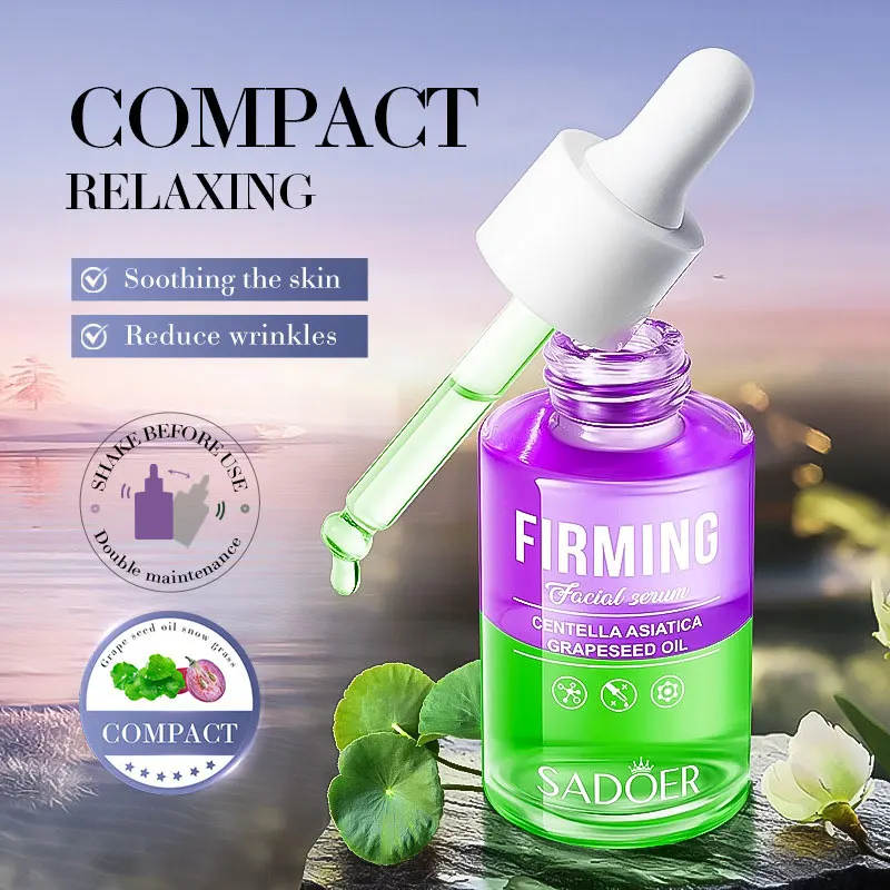 1pcs SADOER Centella Asiatica Vitamin C Hyaluronic Acid Serum Facial Moisturizing Brightening Firming Face Serum Skin Care