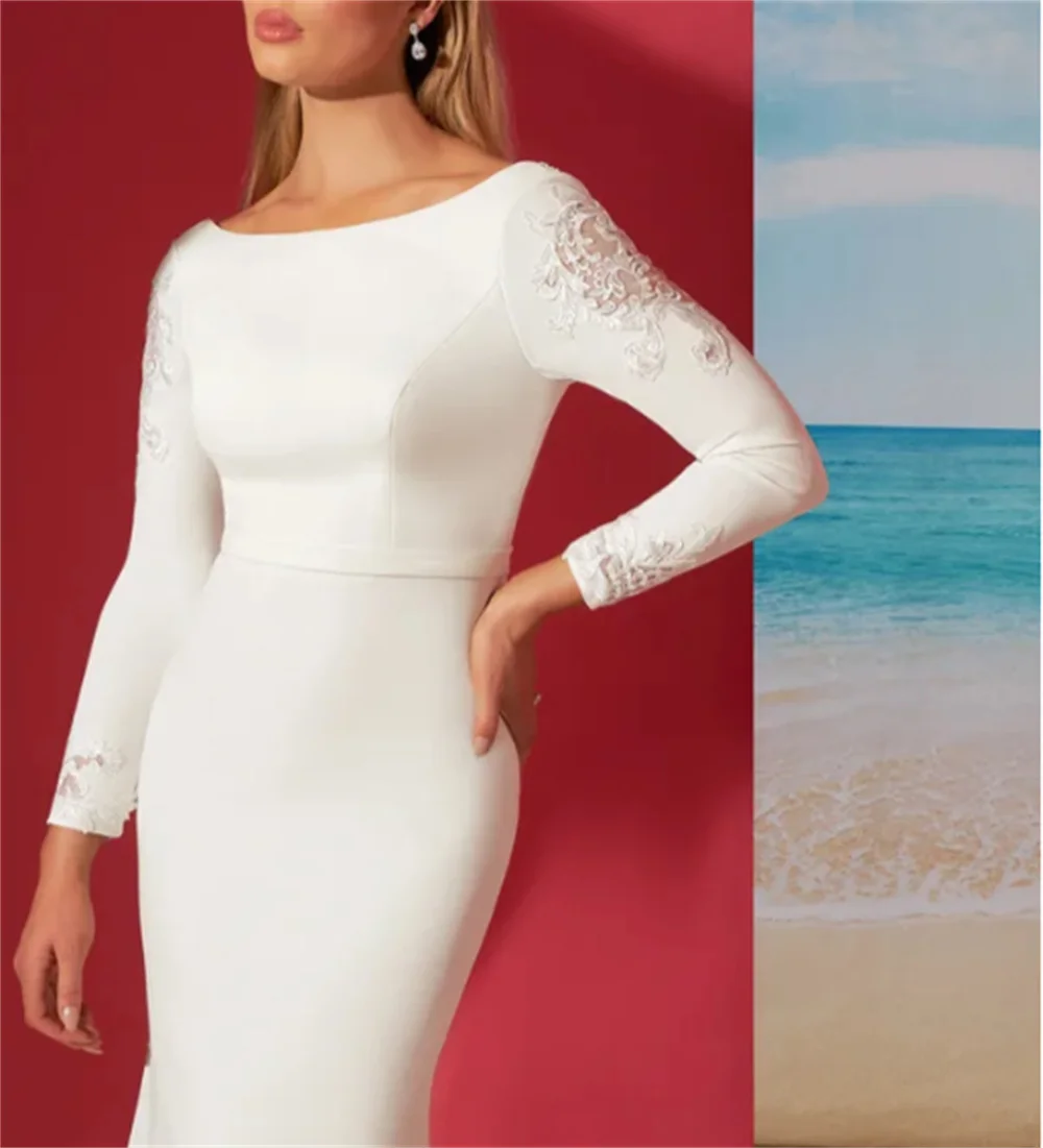 Elegante vestido de casamento branco 2022 3d flores praia noiva vestidos sem costas longo trem andar comprimento vestido de noite