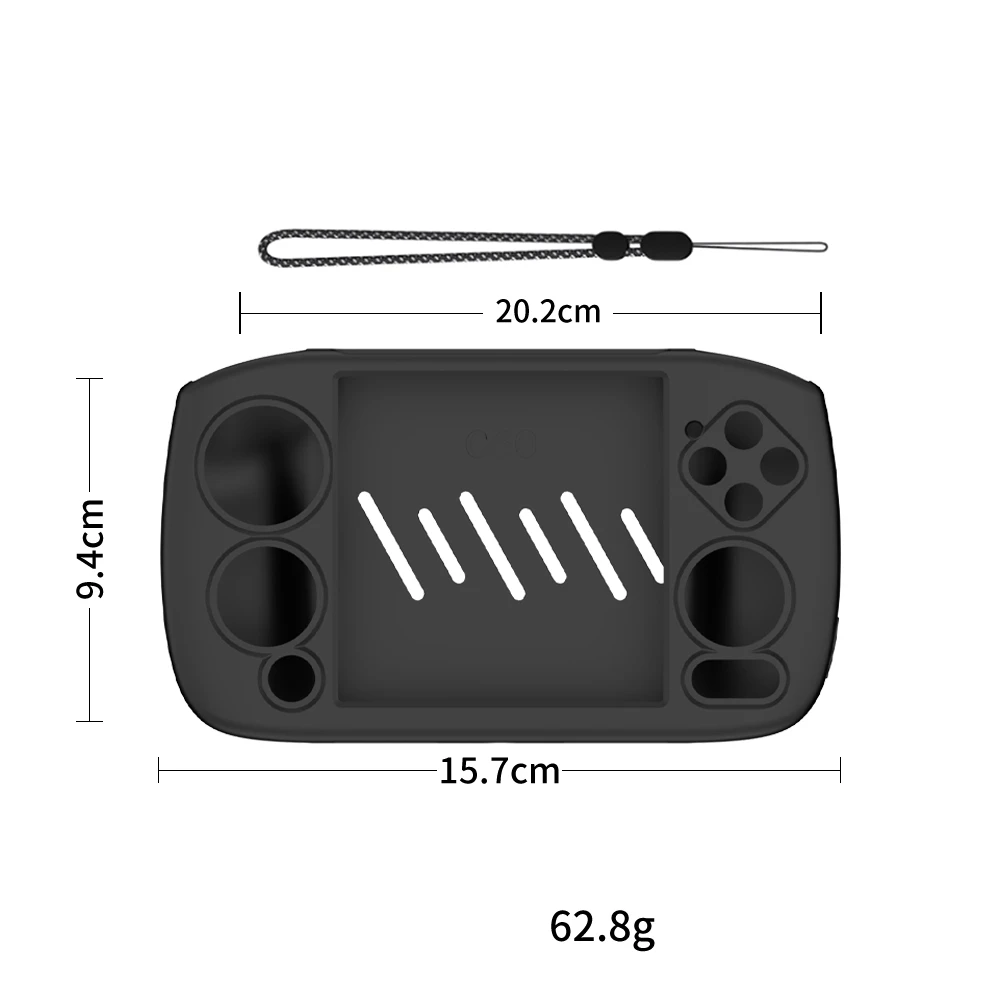 حافظة واقية من السيليكون لوحدة تحكم الألعاب ANBERNIC RG CubeXX حماية من السقوط بسيطة بلون سادة مع حبل قصير #2