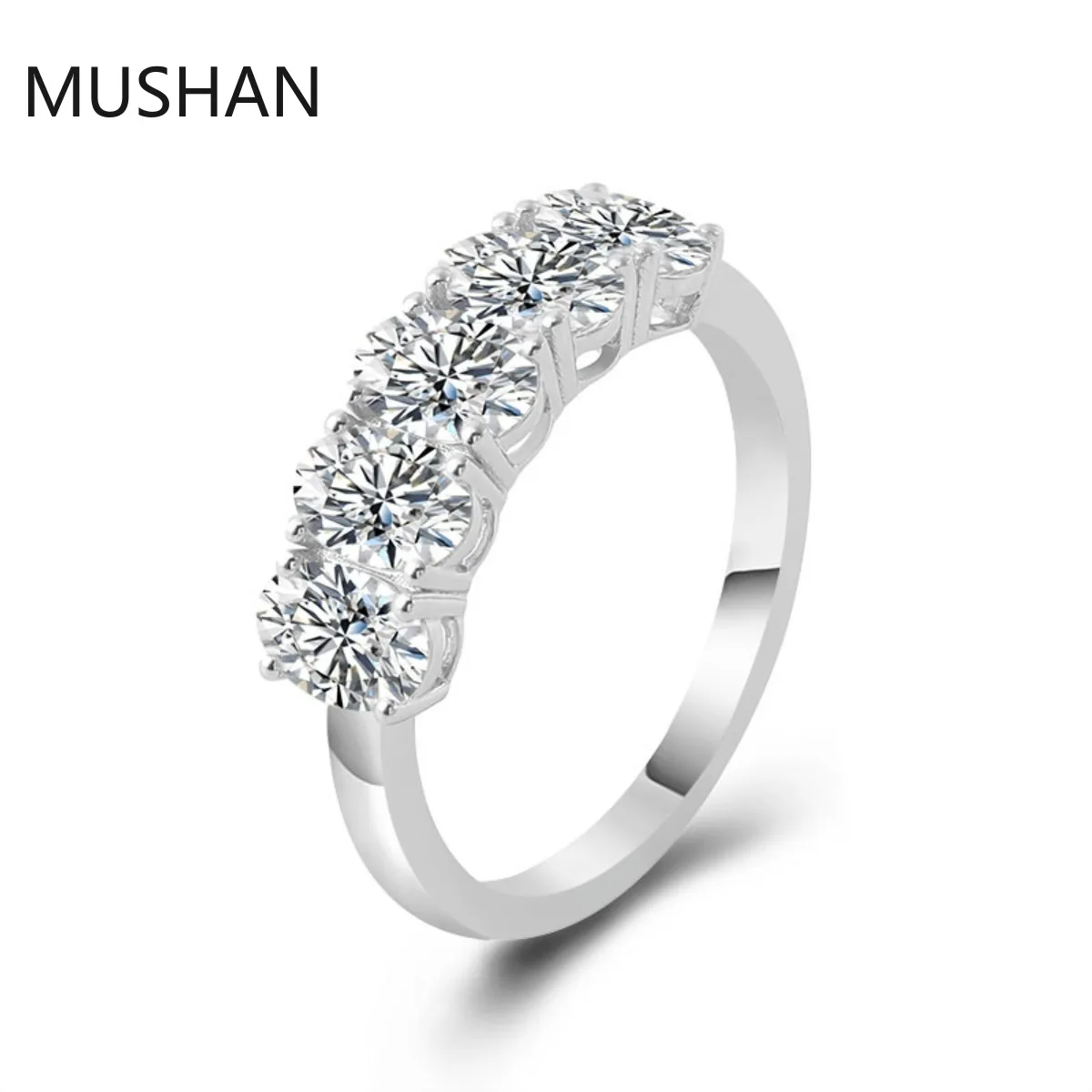 MUSHAN Luxury Custom 14K 18K Gold Rings Band Jewelry With Moissanite Diamond Lab Grown Gemstones Diamond Wedding Ring For Women