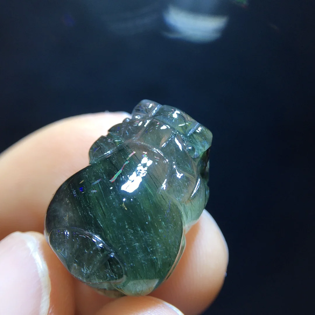 

Натуральный зеленый рутиловый кварцевый кулон в форме цветка, украшение из рутилового кварца, 19.8/14/12.2 мм, для мужчин и женщин, Бразилия, AAAAAAA