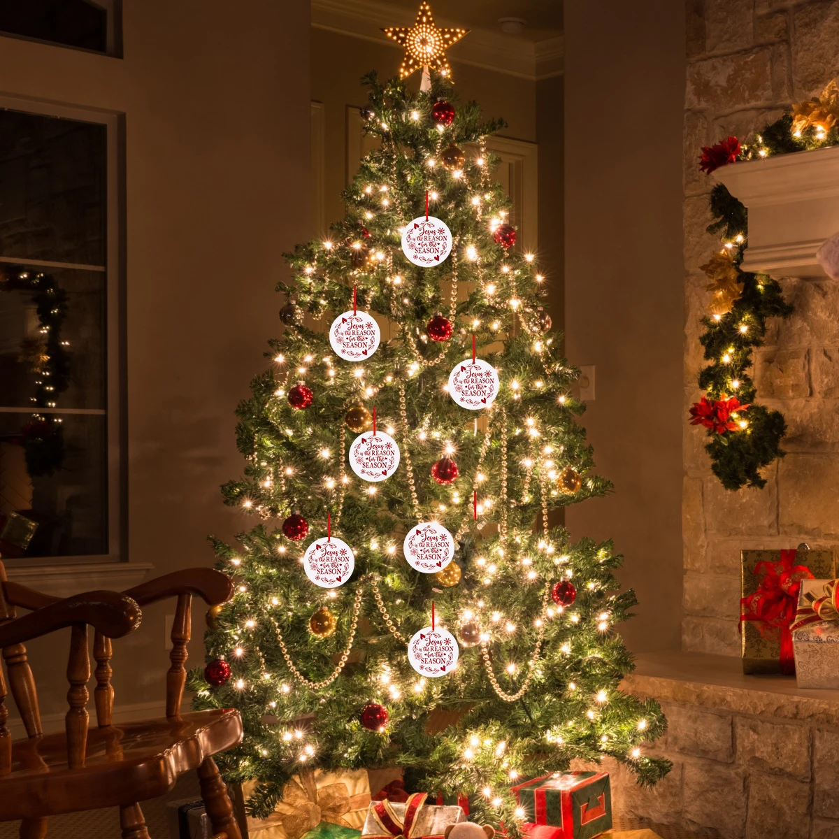 اليسوع هو السبب في زينة عيد الميلاد للموسم ، هدية دلاية من الأكريليك ، زينات معلقة على شجرة الكريسماس ، 1 way