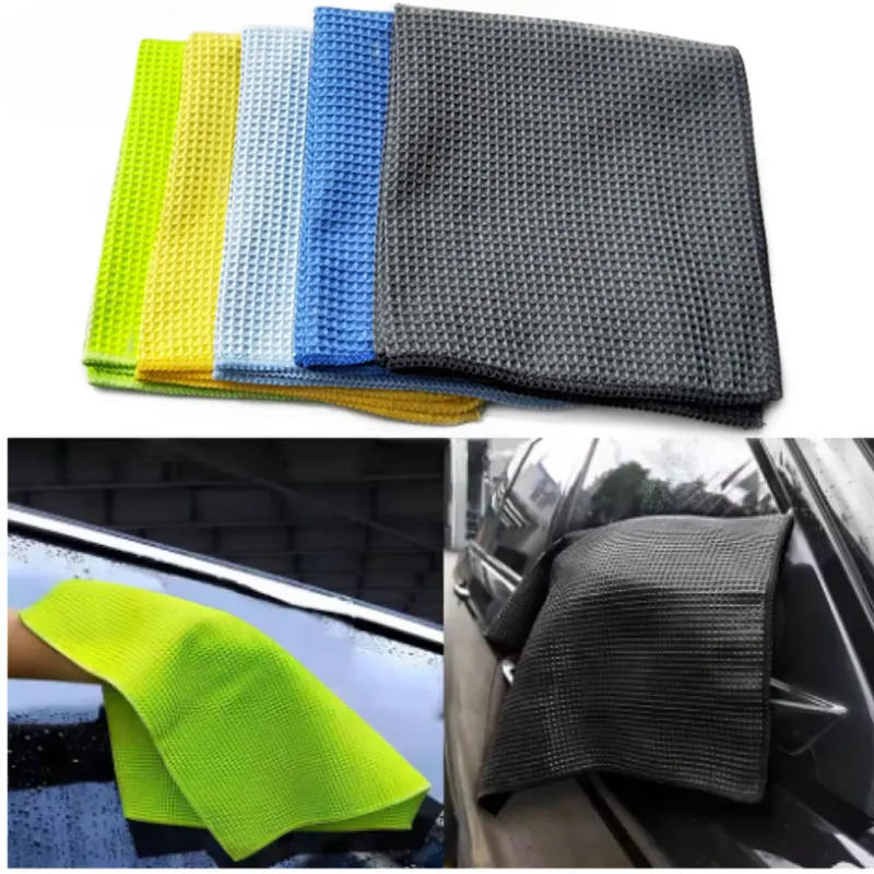 

Microfiber Car Wash Towel Pineapple Mesh Towel Waffle Super Absorbent Cleaning Cloth Car Kitchen Multi-Purpose Cleaning Tool