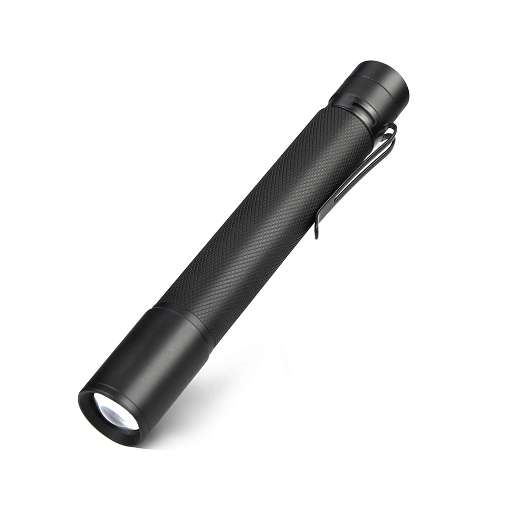 LED Torch Mini Small Clip On Torch Aluminum Alloy Telescopic Zoom Flashlight 3 Lighting Modes Pocket Size Torch