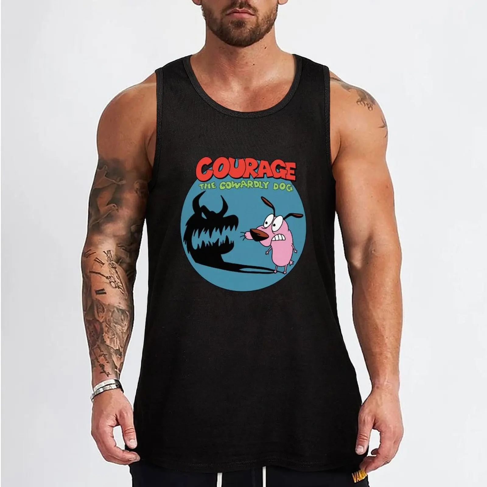 Courages the Cowardlys D.o.g Tank Top sleeveless shirt man t-shirts for Men's gym