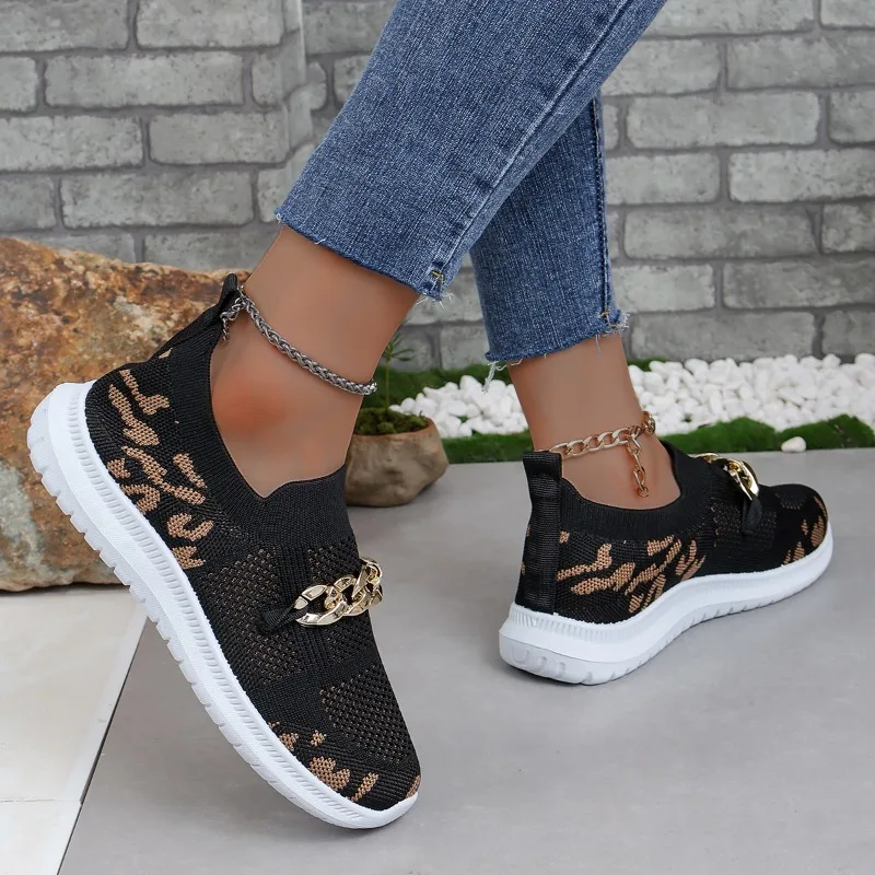 2024 New Summer Fashion Walking Women\'s Flat Shoes Metal Decorative Mesh Comfortable Breathable Casual Sports Shoes NO:026