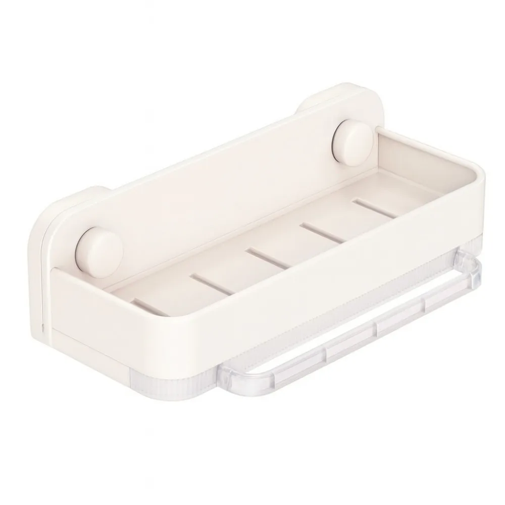 Space Aluminum Suction Cup Sink Drain Rack Wall Mounted Waterproof Sink Sponge Holder Punch Free with Water Tray