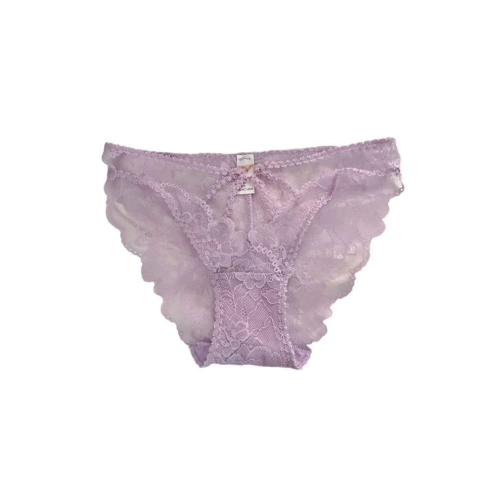 Atmungsaktive Spitzenhöschen mit hoher Taille, dünne Unterwäsche aus Baumwolle im Schrittbereich für Damen, transparente Netz-Spitzen-Slips – Detail 4