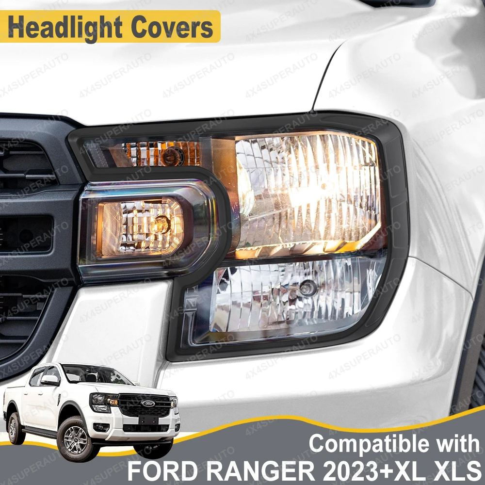 

ABS Head Light Cover Front Lamp Cover For Ford Ranger Wildtrak XL XLS 2023 2024 Protector Cover Car Exterior Accessories