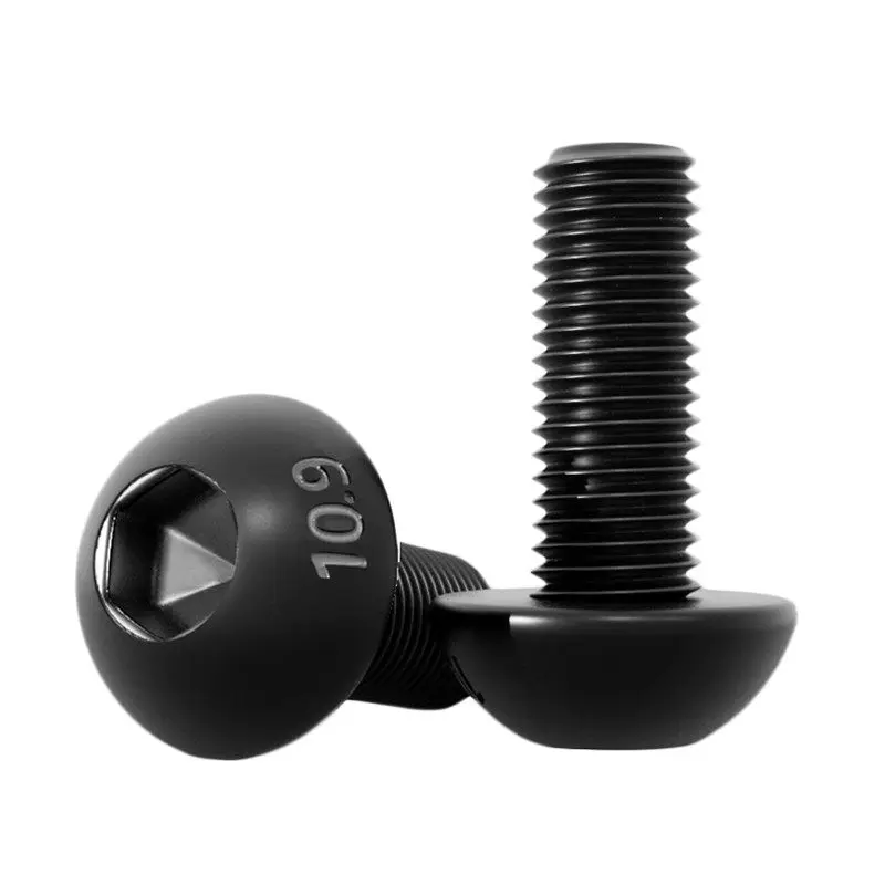 100PCS M4 series 10.9 pan round head hex socket screws M4*6/8/10/12-50 mm the mushroom Iso 7380