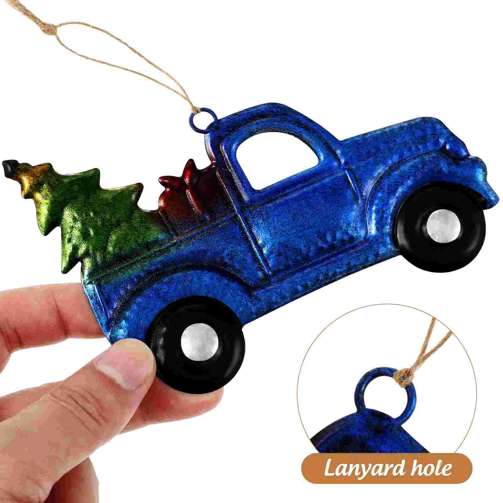 Car Ornament Blue Truck Christmas Ornaments Hanging Decorations for Tree Water Drop