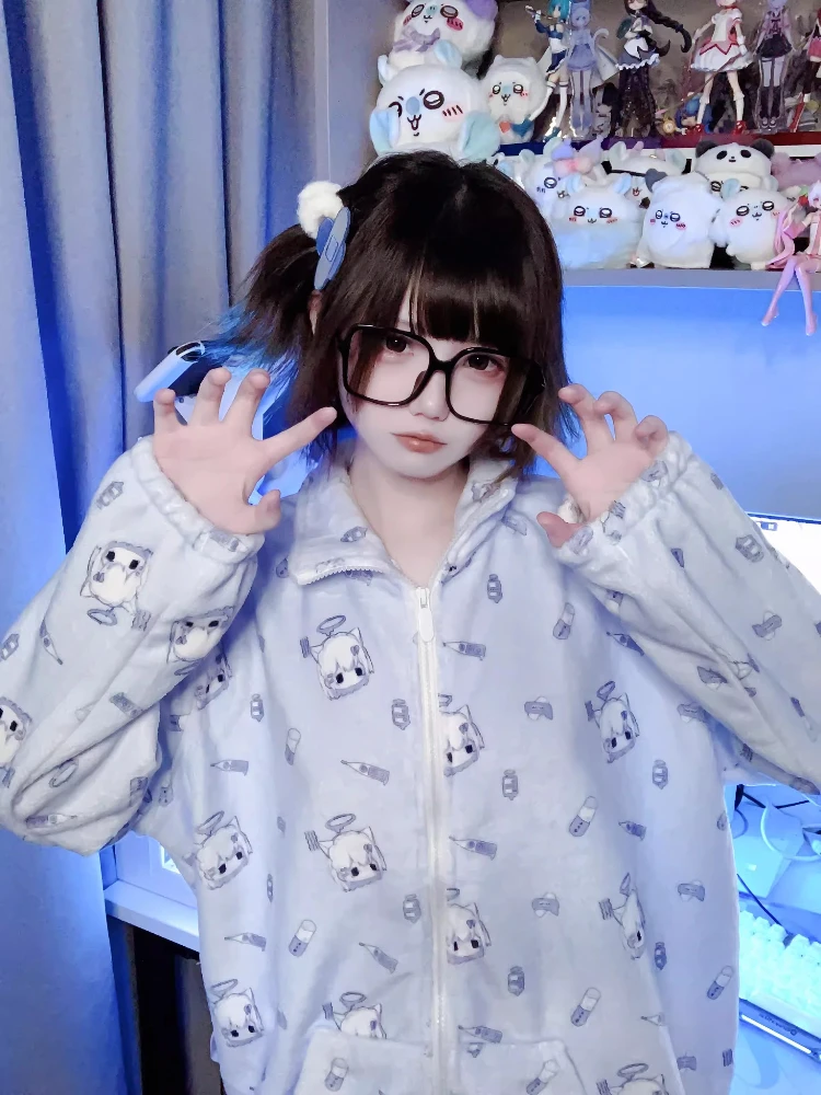 original-nuevo-otono-e-invierno-subcultura-aqua-lindo-estampado-franela-pijama-conjunto-nina-mujer-suave-terciopelo-ropa-de-dormir-ropa-de-casa