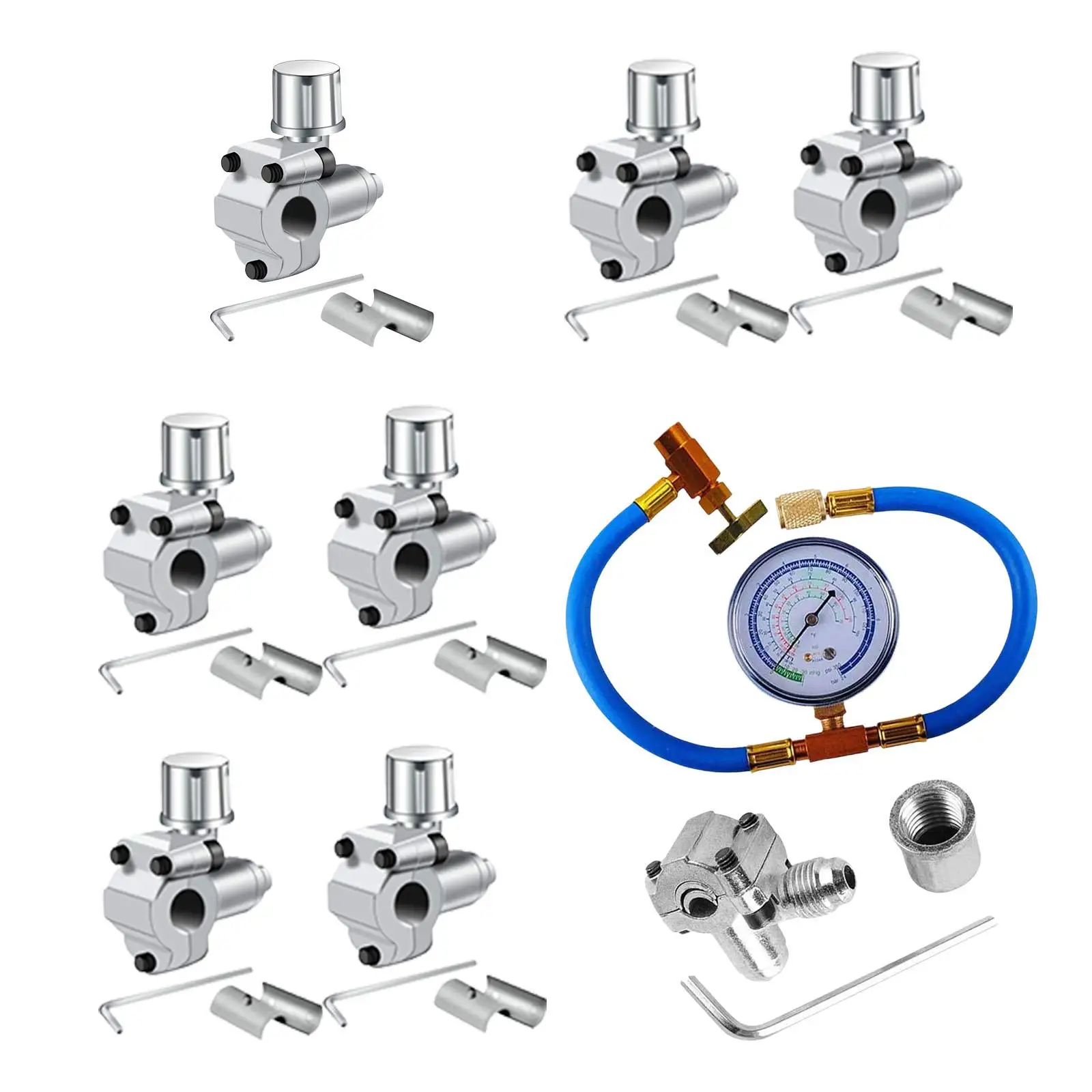 Bpv-31 Piercing Tap Valve Kit Replace Parts Maintenance Assembly Zinc Alloy Line Tap Valve Kit Adjustable for MPV31 Bpv31D