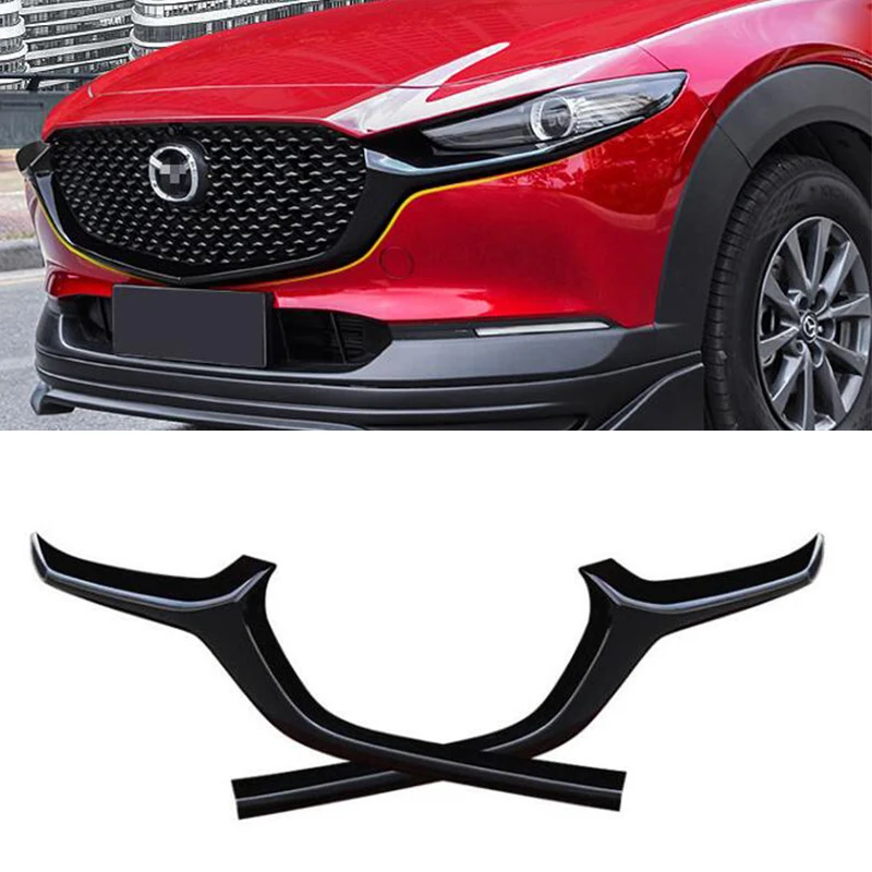 For Car Grille Trim Strip Mazda CX-30 CX30 FRONT Bumper Full Star RACING Grills Cover Trim Body Kit ACCESSORIES 2020+