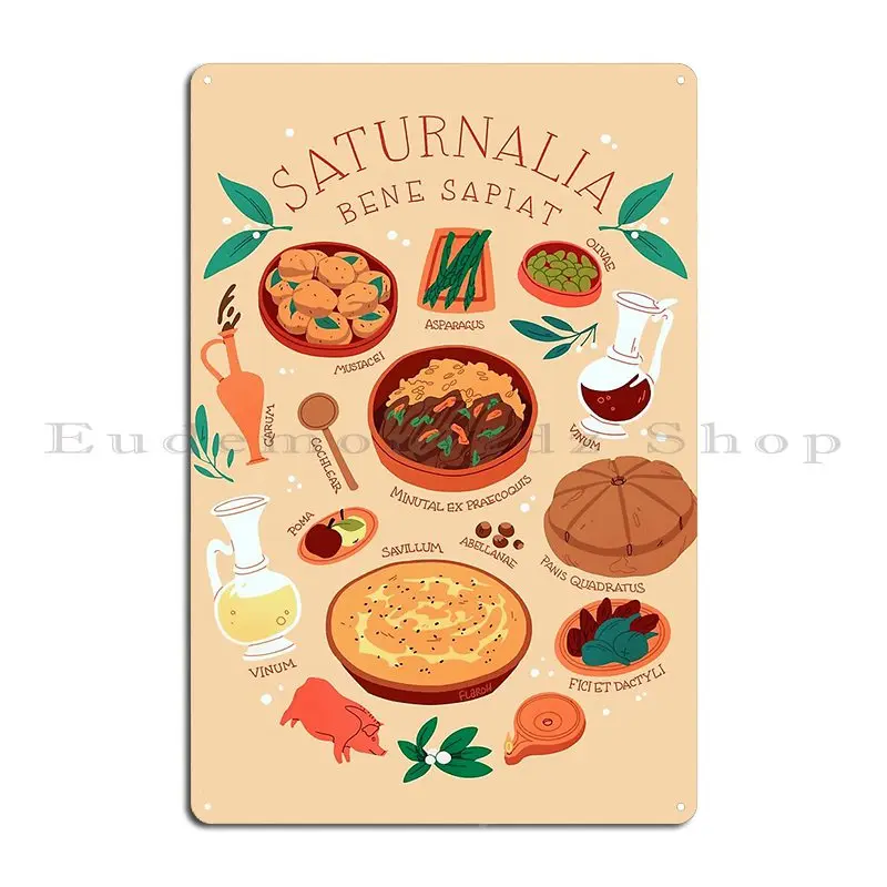 Saturnalia Feast Metal Signs Pub Club Designing Designer Cinema Tin Sign Poster