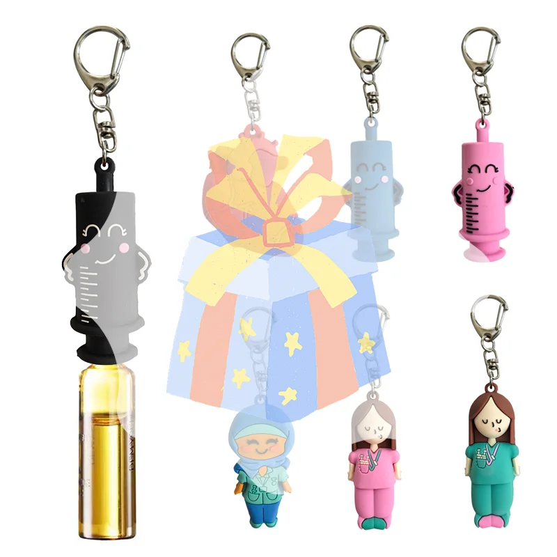 Syringe-Shaped Ampoule Bottle Opener Keychain Rubber Cutter Aid Medication Vial Breaker Tool For Home Nurses And Doctors