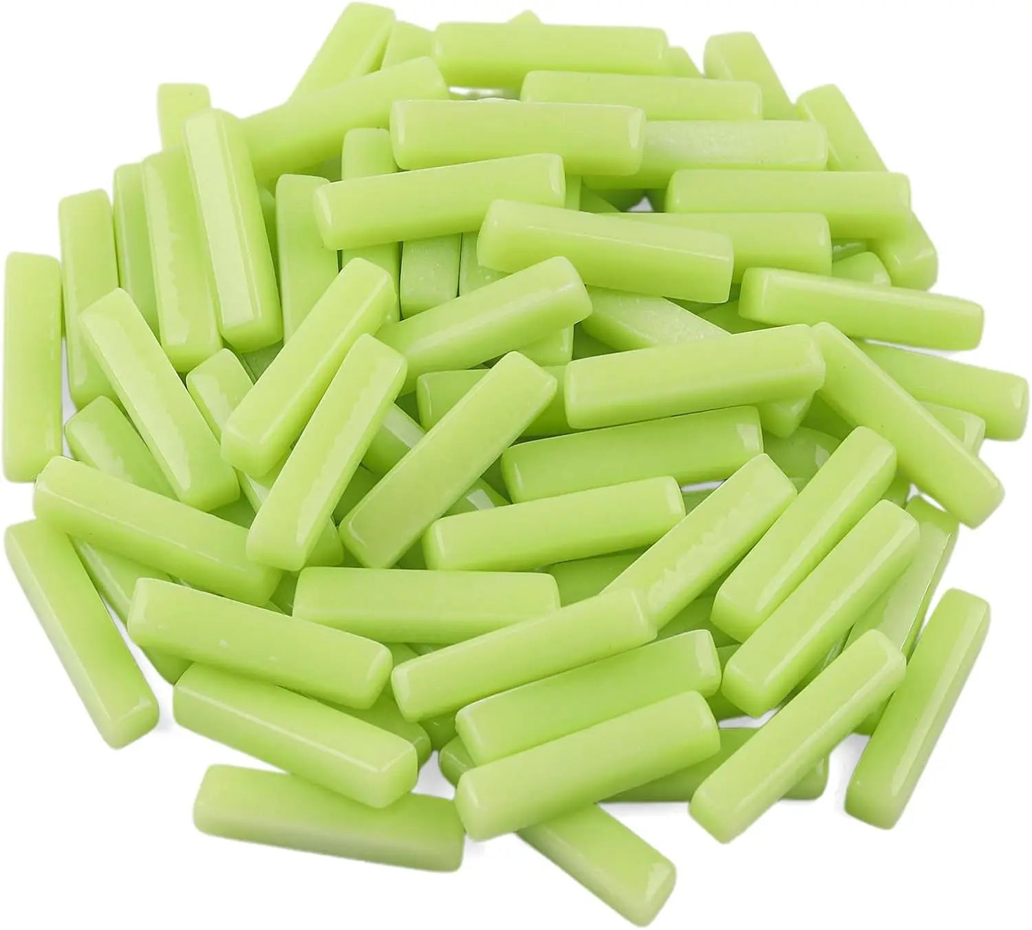 

Style Green Mosaic Tiles for Crafts Bulk,150g Beige Strips Shapes Mosaic Glass Pieces for Crafts DIY Spring Mosaic Art Decor,Mos