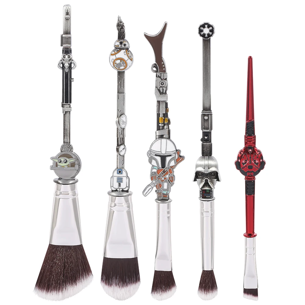 5pcs/set Star Wars BB8 Darth Vader Millennium Falcon Stormtrooper Yoda Makeup Brush Set Cosmetics Brush Eyeshadow Beauty Tools