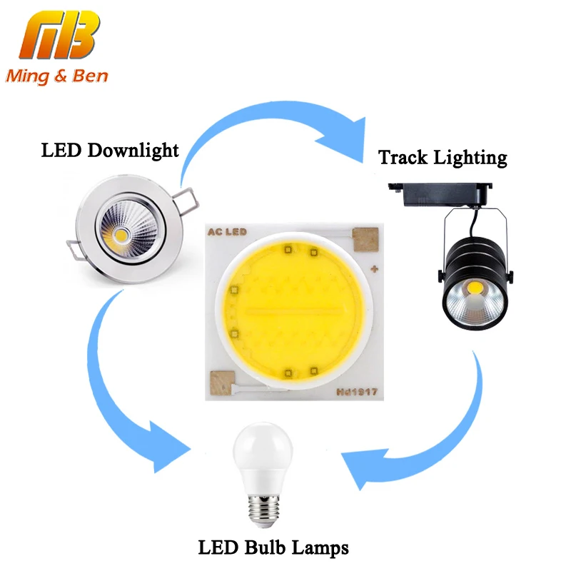 LED Module COB Chip 3W 5W 7W 20W 50W 110V 220V Cold Warm Smart IC Lamp High Lumen Chip  DIY LED Floodlight High Brightness Bead