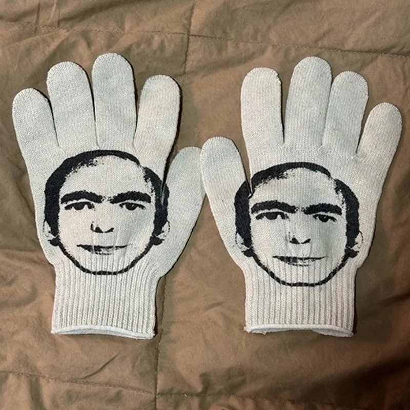 

Зимние повседневные женские вязаные перчатки, модные женские облегающие мужские повседневные перчатки с несколькими пальцами Y2K, готические 2000-х годов