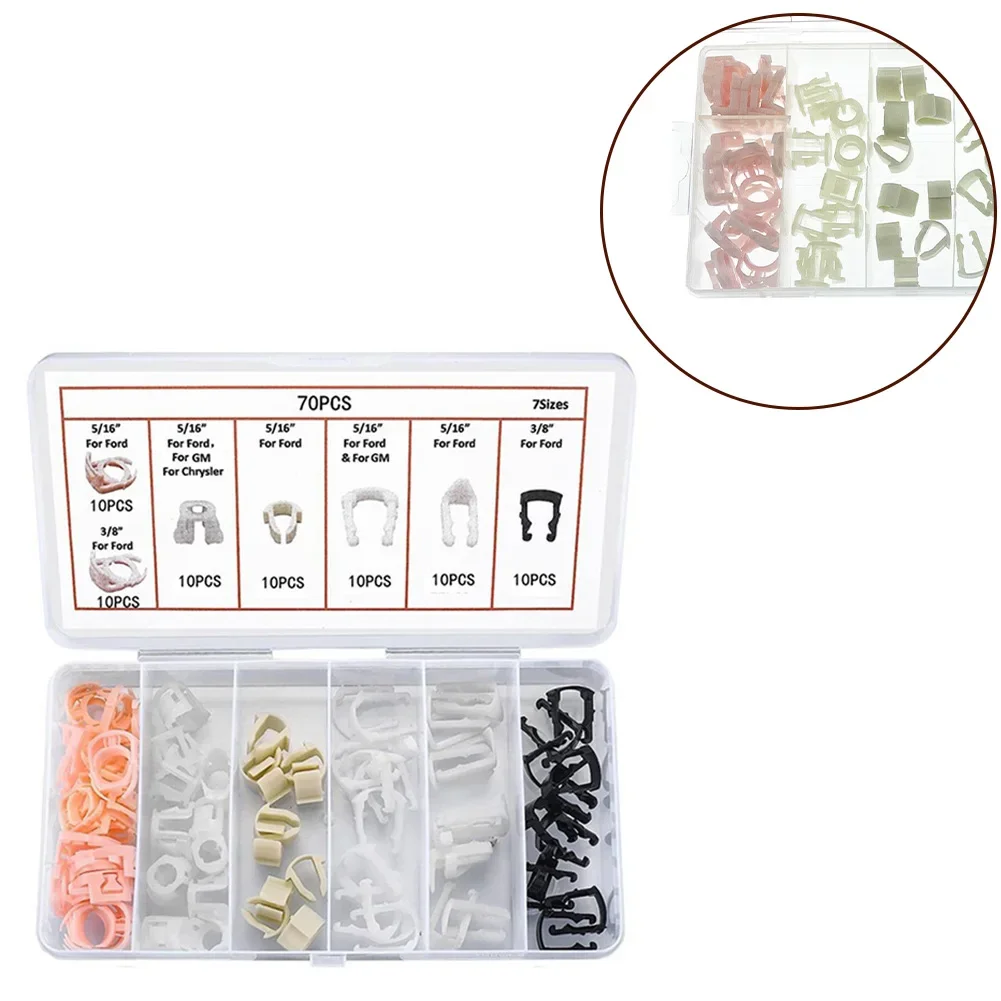 70Pcs/set Swordfish  Fuel Line Retainer Clip Assortment Universal Fuel Line Retainer Clip Kit For Ford Car Accessory