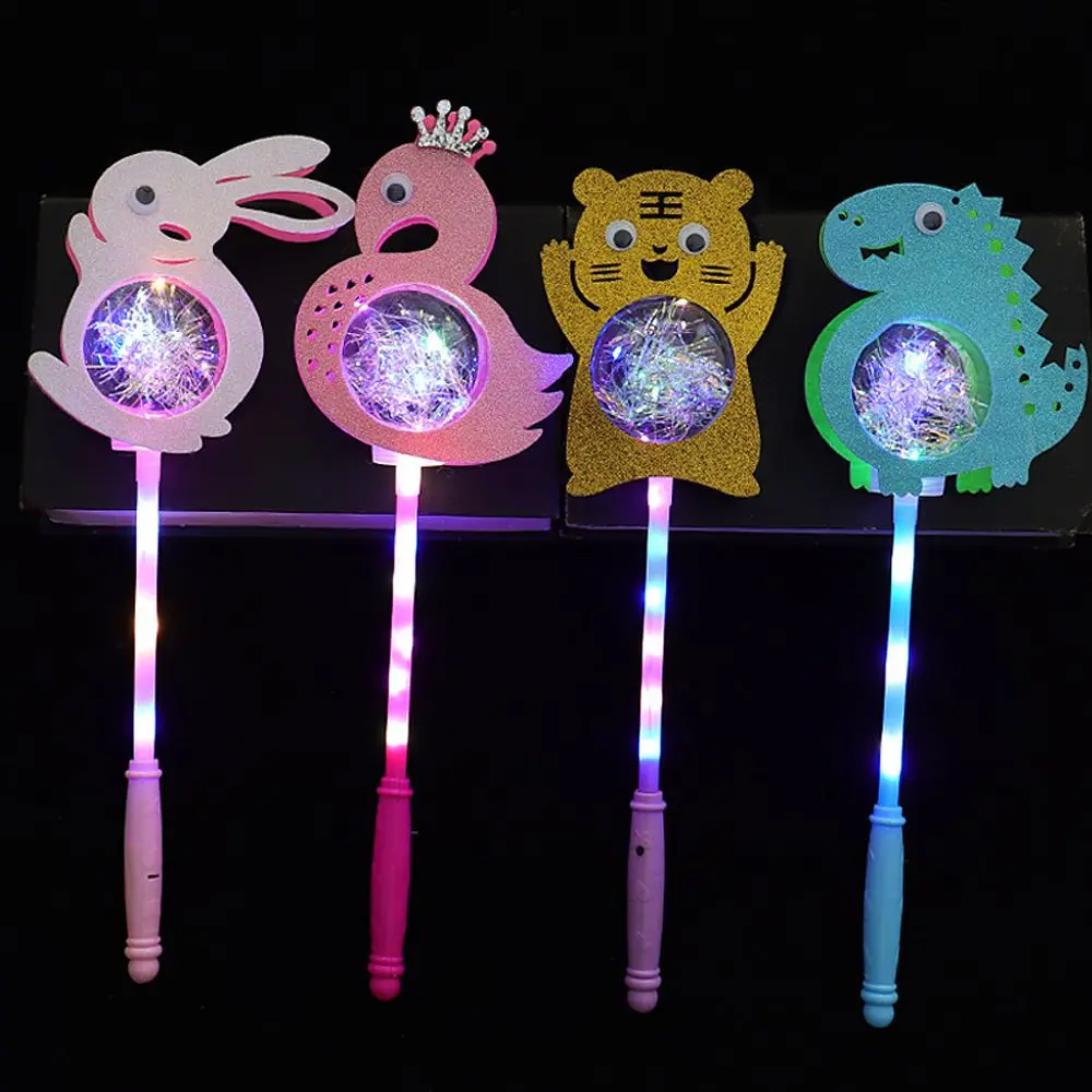 Colorful Dinosaur Flamingo Fairy Party Three Flash Modes Luminous Flashing Toy Kid Gift Led Glowing Wand Light Up Toy Stick