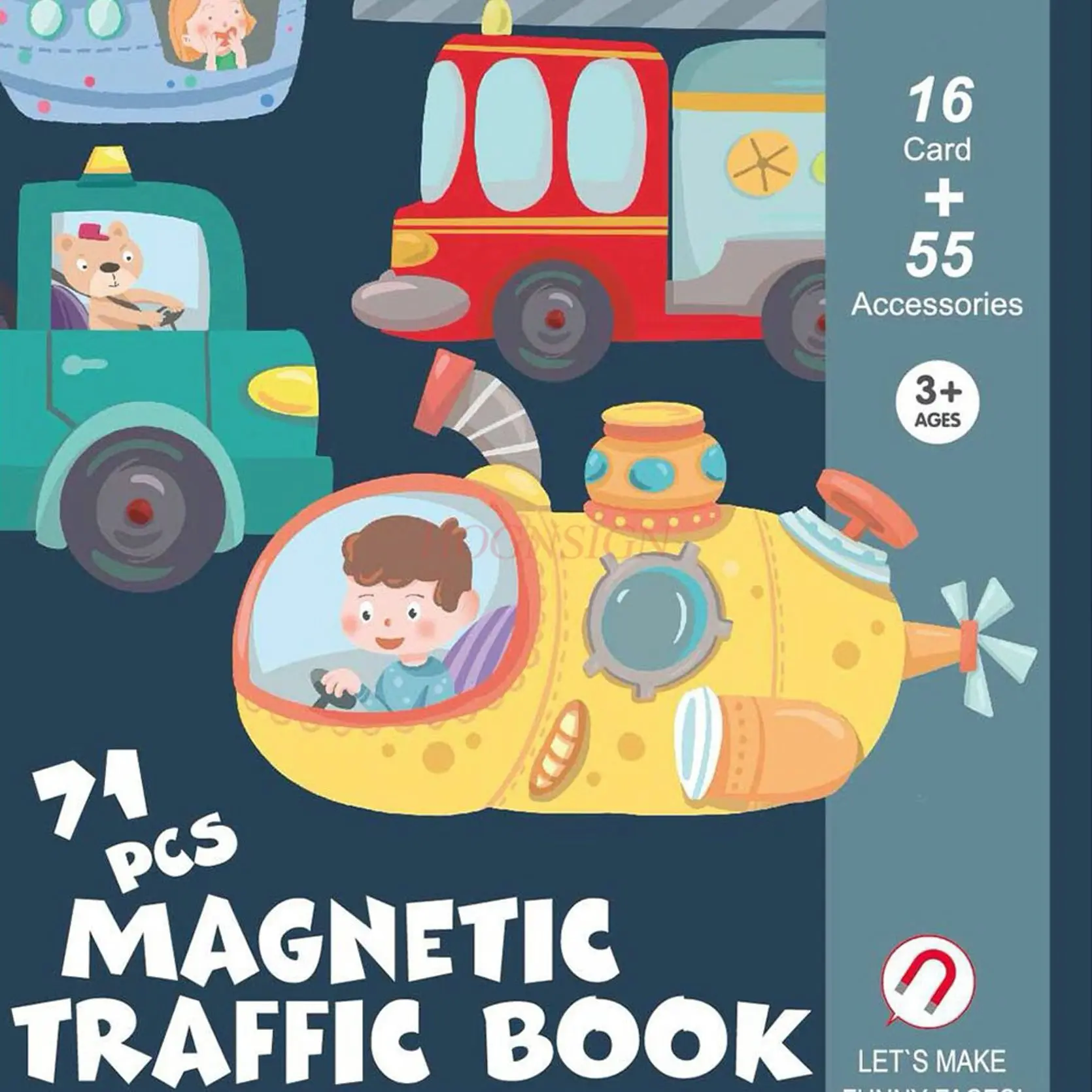 1box Children's puzzle and early education puzzle magnetic book magnetic toy handmade quiet magnetic suction sticker
