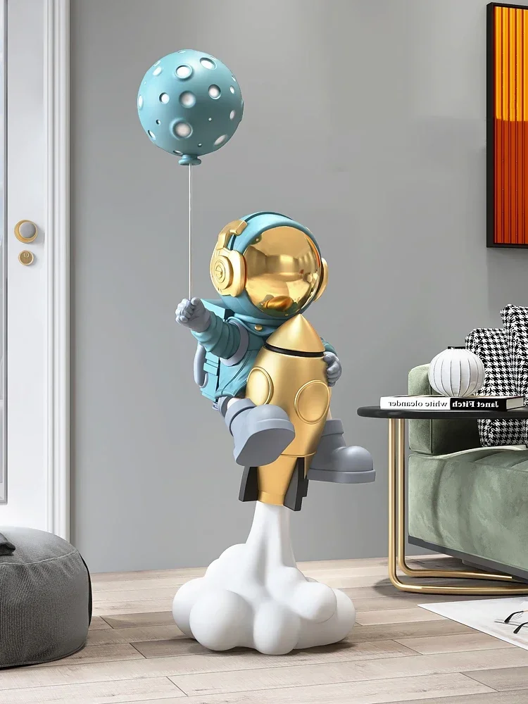 Balloon Astronaut Sculptures 95CM Large Floor Ornaments Home Decor Statue Living Room TV Cabinet Decoration Accessories Figurine