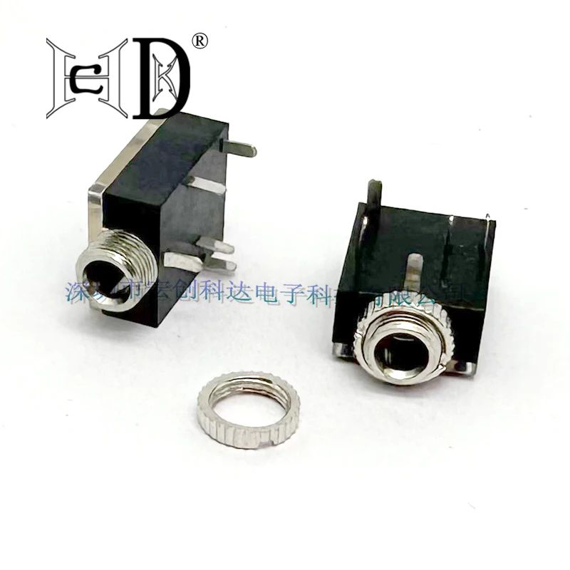 5pcs PJ-324M PCB Mount Horizontal 3.5mm Plastic Female Stereo Audio Socket Phone Jack Connector