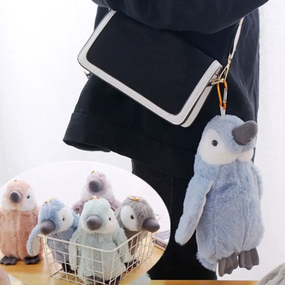 Large Capacity Plush Pencil Case Pen Storage Bag Stuffed Animal Stationery Bag Cute Design Makeup Bag Penguin Pencil Bag