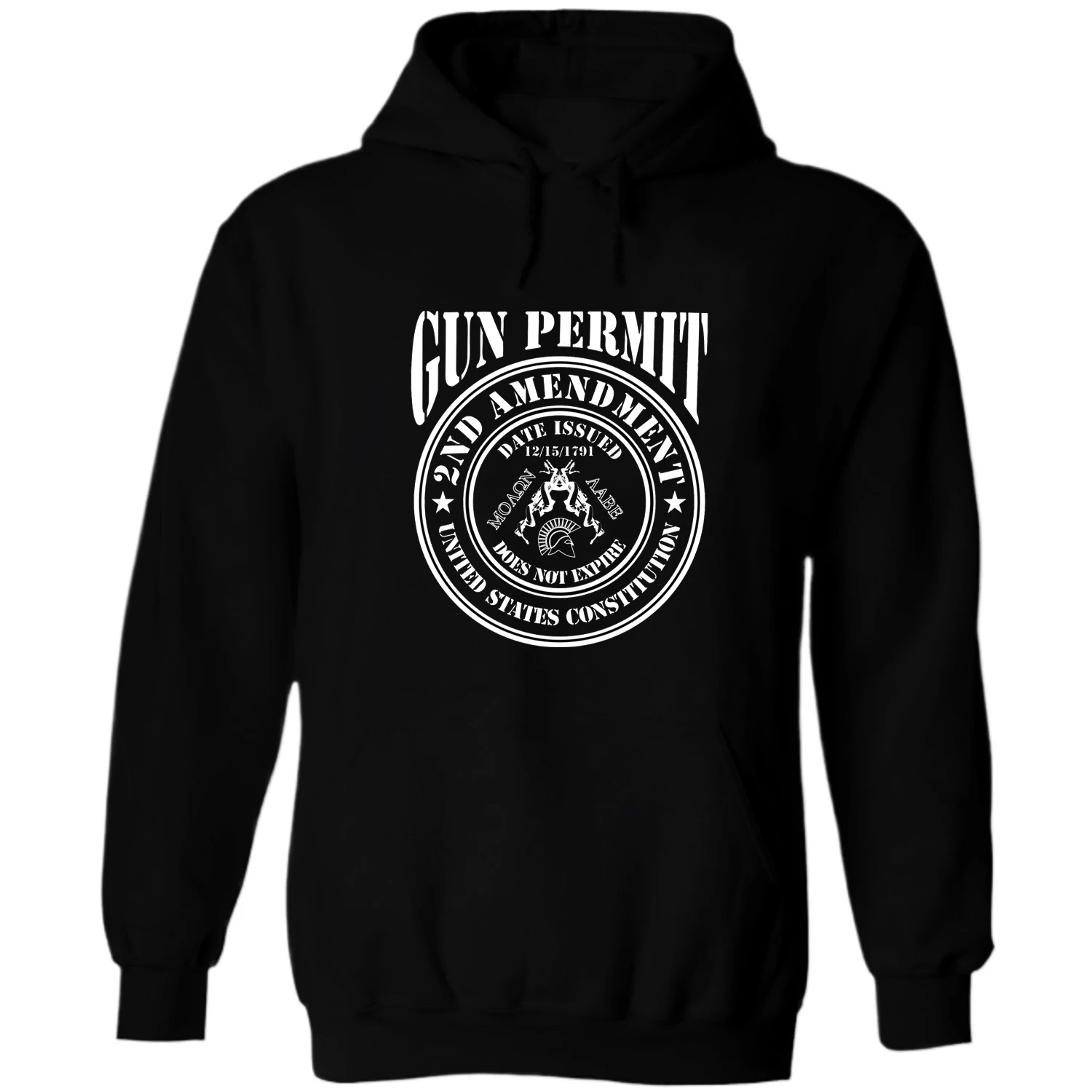 

2nd Amendment Is My Gun Permit Molon Labe Pullover Hoodie 100% Cotton Comfortable Casual Mens Sweatshirt Fashion Streetwear