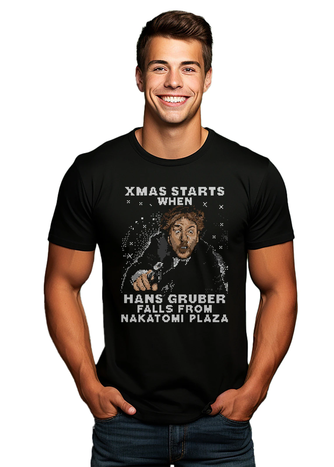 PrintBar Hans Gruber Christmas Jumper - The perfect festive villain attire! Funn