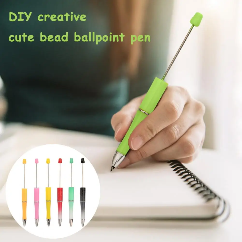 

10Pcs Beaded DIY Pen with Colorful Beads And Refillable Ink Smooth Writing Ballpoint Pen Creative Beaded Pen School Supplies