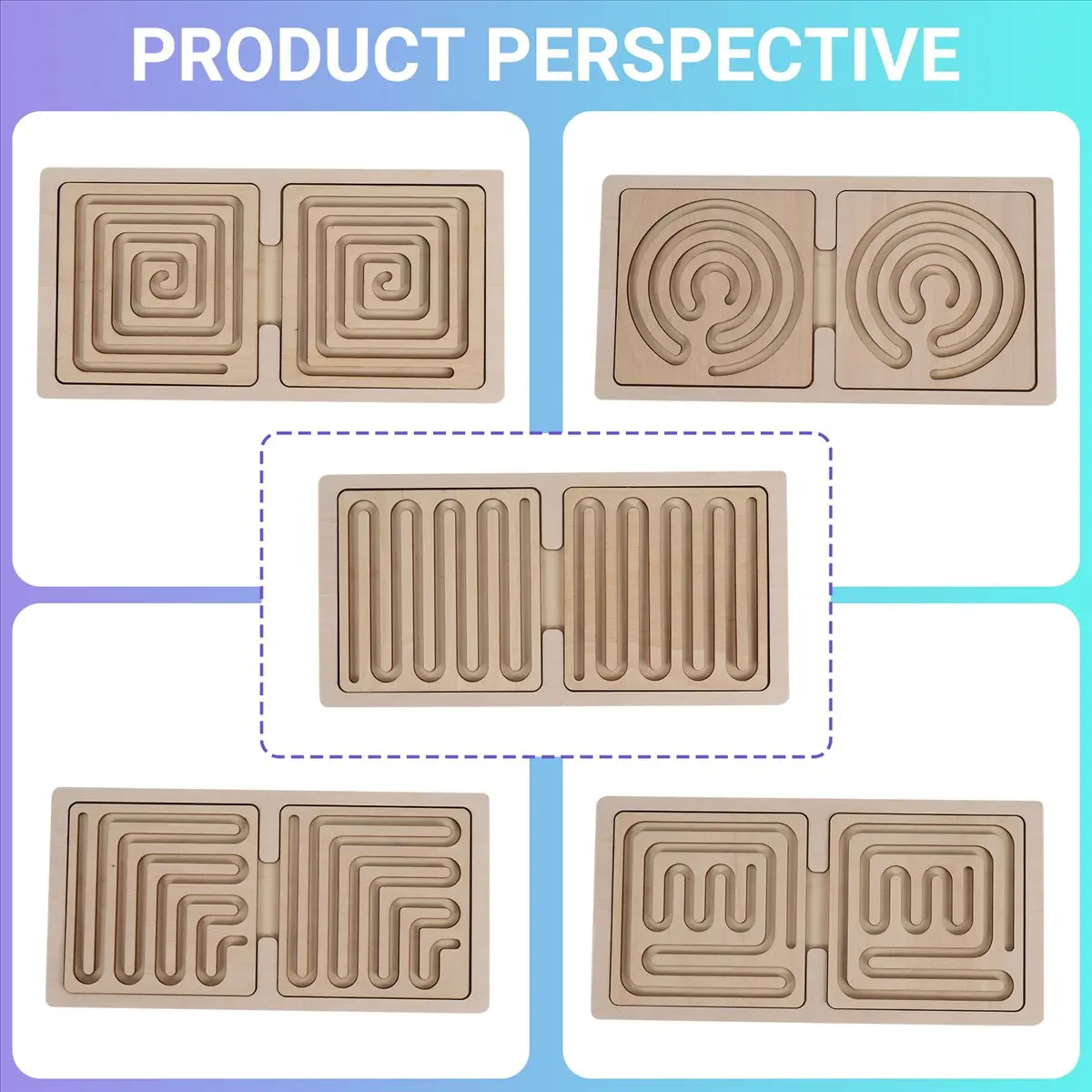 A25I Wooden Maze Toy Left and Right Brain Development Maze Toy Maze Activity Board Pen Control Training Board