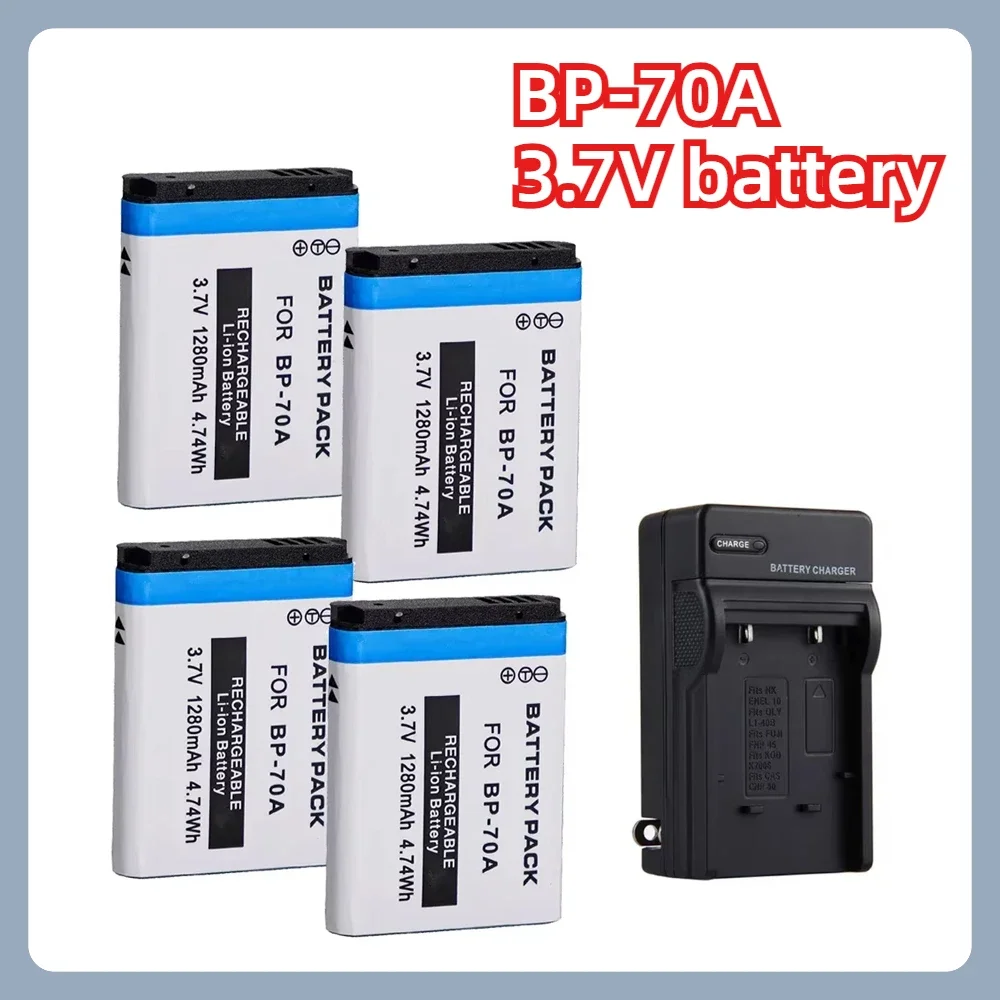 BP-70A 3.7V 1280mAH Battery Suitable for Samsung Cameras ES65 ES70 ES75 ES80 PL80 PL90 PL110 PL20 PL120 PL170