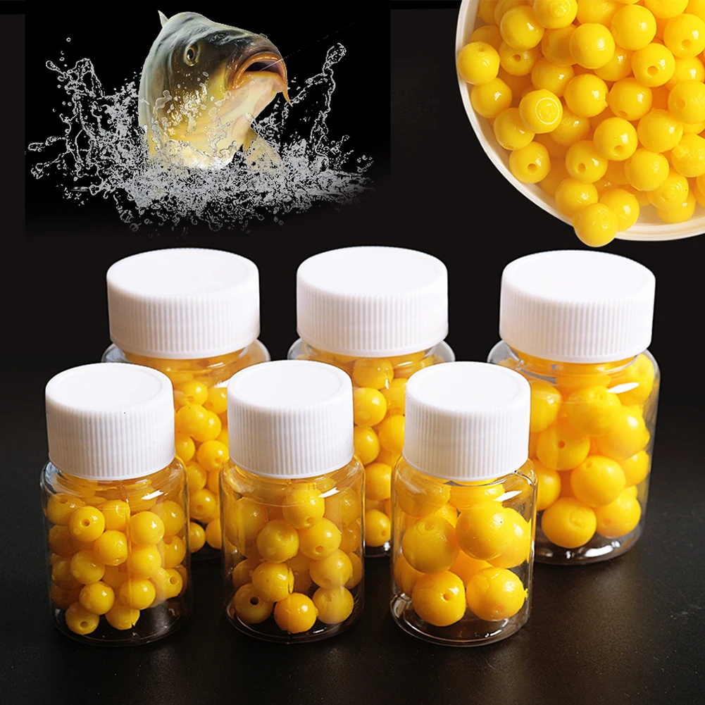 1 Bottle 8mm/10mm/14mm Floating Ball Bait Corn Flavor Fishing Float Beads Bottled Silicone Soft Baits Silica Gel Fishing Lure