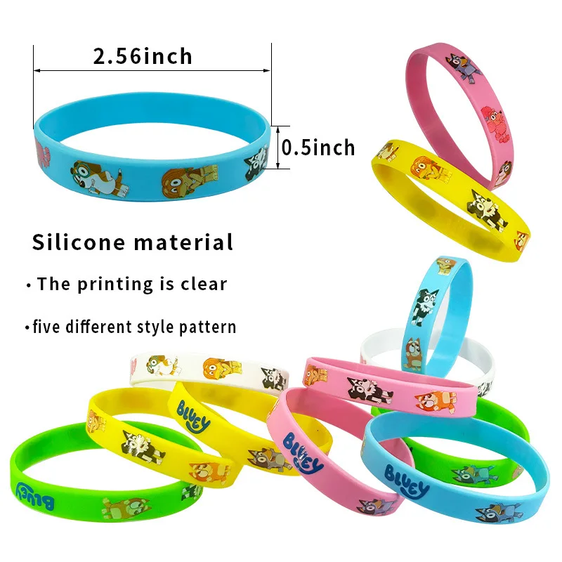 Bluey Bingo Anime Peripheral Accessories Cartoon Pattern Sports Bracelet Silicone Bracelet Wrist Strap Children Toys Gift